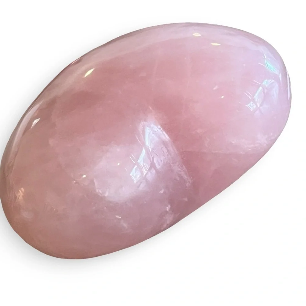 Rose Quartz Heart Shaped Polished Crystal Hand Stone